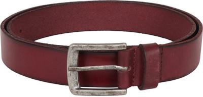 

Vickiana Quest Men Tan Genuine Leather Belt, Maroon