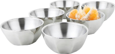 

Sayee Stainless Steel Bowl Set(Silver, Pack of 6)