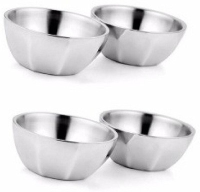 

Sayee Stainless Steel Bowl Set(Silver, Pack of 4)
