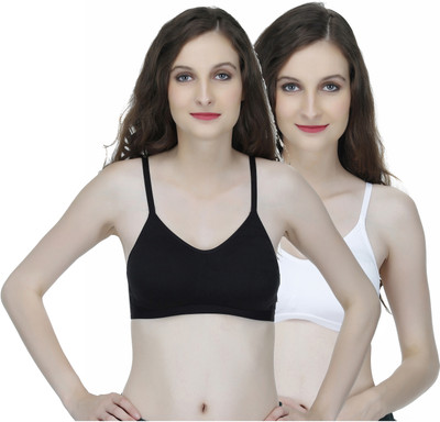 elina Women Full Coverage Non Padded Bra(White, Black)
