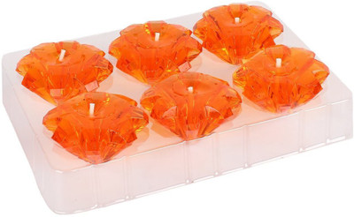 

Reyansh Collection Diwali Diamond Shaped Pure Gel Wax Floating Candles set of 6 Orange Candle(Orange, Pack of 1)