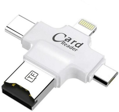 ShopyBucket computer Systems Suppported 4 in 1 OTG Card Reader Card Reader(White)