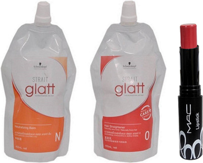 

Schwarzkopf Glatt Hair Straightening Cream With Mac Sexy Red Lipstick(Set of 1)