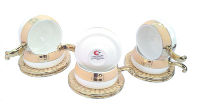 

Clay Craft Bone China(Gold, Pack of 12)