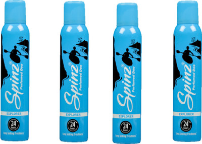 

spinz Explorer set of 4 Deodorant Spray - For Women(150 ml, Pack of 4)