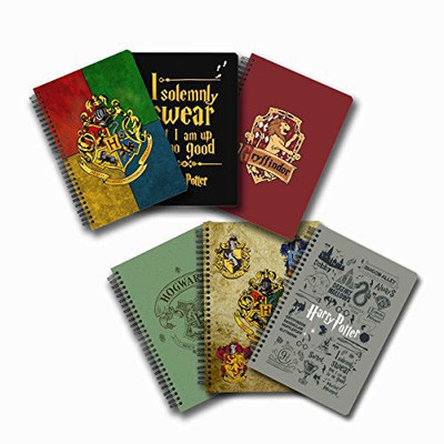 

MC SID RAZZ A5 Notebook(Official "Harry potter" Gift Set/Birthday Gift/Return Gift - Combo pack of 6 , House Crest 2 Notebook + Infographic Grey Notebook + I Solemnly Swear Notebook + Gryffindor Notebook + House Crest 3 Notebook + Green Crest Notebook , L