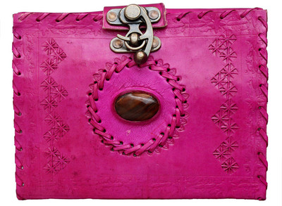 

echoindia A5 Diary(Handicrafts leather diary, Pink)