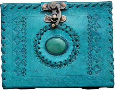 

echoindia A5 Diary(Handicrafts leather diary, Ocean blue)