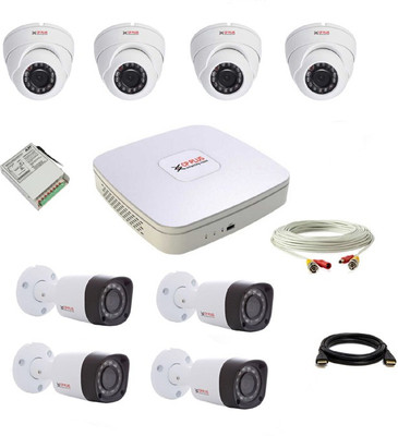 CP PLUS Set 4+4 Dome and Bullet CCTV Camera Full HD with DVR Night Vision and DVR with all accessories Security Camera(4 Channel)