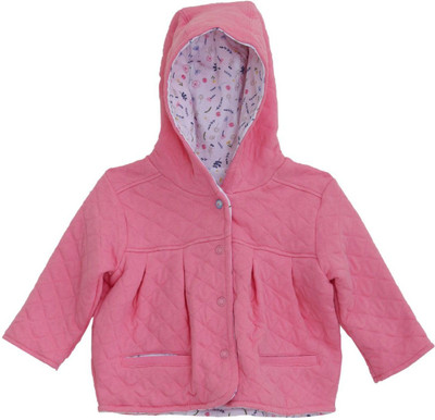 Mini Klub Full Sleeve Solid Baby Girls Jacket, Pink