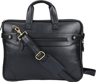 

Leather Giant 16 inch Expandable Laptop Messenger Bag(Black)