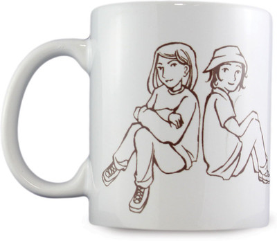 

juvixbuy Best Frienda Foreever Coffee Ceramic Mug(325 ml), Multicolor