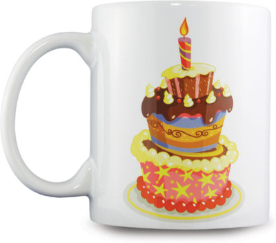 

juvixbuy Happy Birthday 2 U Coffee Ceramic Mug(325 ml), Multicolor