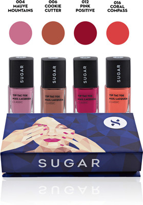 

Sugar Tip Tac Toe "Vacay Mode" Nail Lacquer Gift Box Multicolor(Pack of 4)