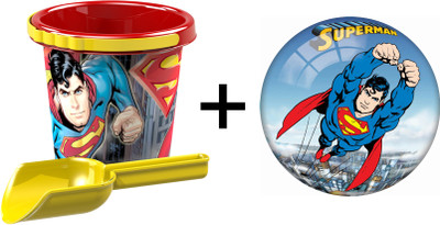 

Demastil Combo of Superman Licensed Beach Set & Inflatable Ball 9 inch(Multicolor)