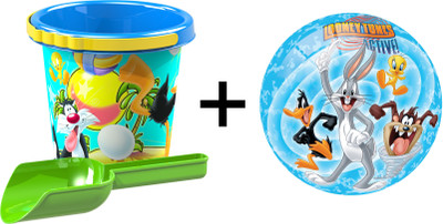 

Demastil Combo of Looney Tunes Licensed Beach Set & Inflatable Ball 9 inch(Multicolor)