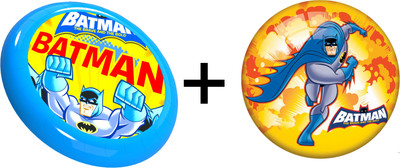 

Demastil Combo of Batman Inflatable Ball 9 inch & A Flying Disc(Multicolor)