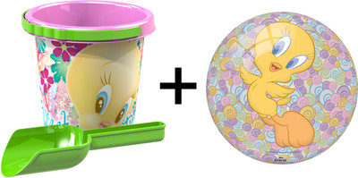 

Demastil Combo of Tweety Licensed Beach Set & Inflatable Ball 9 inch(Multicolor)