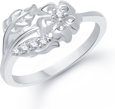 VK Jewels Flower Leaf Design Shaped for Women and Girls Alloy Cubic Zirconia Gold Plated Ring