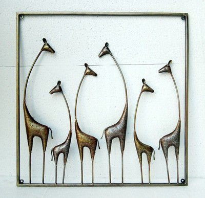 

VedasExports Giraffidae Wall Decor Decorative Showpiece - 2.5 cm(Iron, Multicolor)