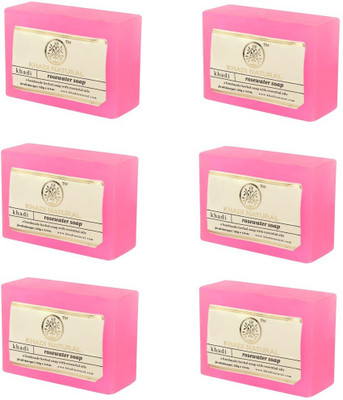 

Khadi Natural Organic Rosewater Soap Pack of 6(750 g)