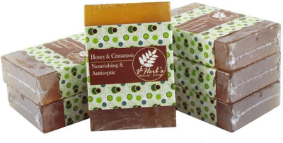 

vherbs Handcrafted Honey & Cinnamon Soap - Pack of 6(600 g, Pack of 6)