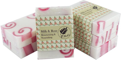 

vherbs Handcrafted Milk Rose Soap - Pack of 6(600 g, Pack of 6)