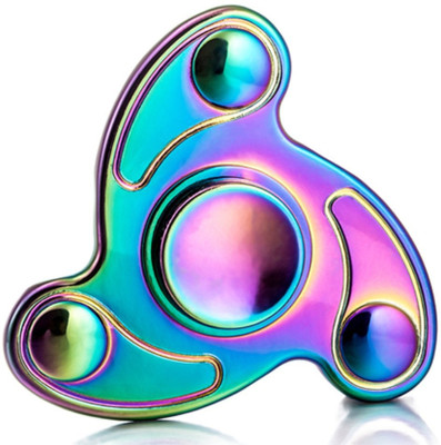 

S.Blaze Rainbow Colour 3 Arm Fan Fidget Spinner Tot for Kids & Adults(Multicolor)