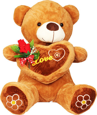 

Tickles Sitting Teddy with Rose 2.3 feet - 68 cm(Brown)