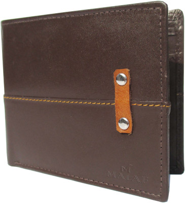 

MAtAF Men Brown Genuine Leather Wallet(3 Card Slots)