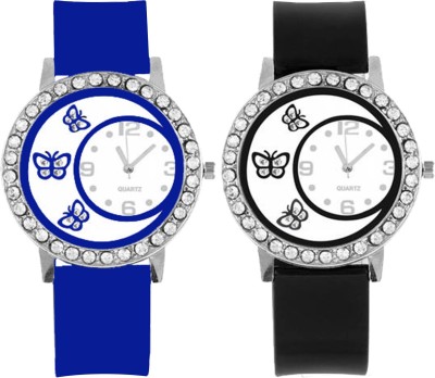 INDIUM PS0005PS BLUE & BLACK AROUND DIAMOND Watch  - For Girls   Watches  (INDIUM)