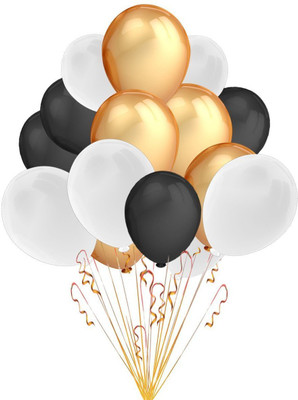 

Shop Online Solid Theme My Party Metallic Good Quality Balloons - Pack of 50 (White, Black & Golden) Balloon(Multicolor, Pack of 50)