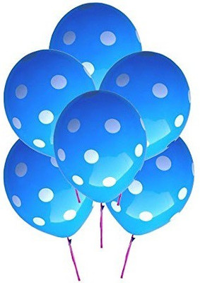 

TOYXE Printed 40296 Polka Dot Spotty Balloon(Blue, Pack of 50)