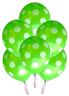 TOYXE Printed 40298 Polka Dot Spotty Balloon(Green, Pack of 50)