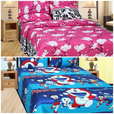 

SINGHS VILLAS DECOR 144 TC Polycotton Double Abstract Bedsheet(Pack of 2, Multicolor)