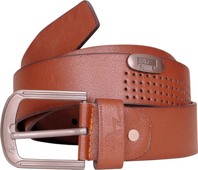 

AZ Men Formal Brown Genuine Leather Reversible Belt, Alloy backle