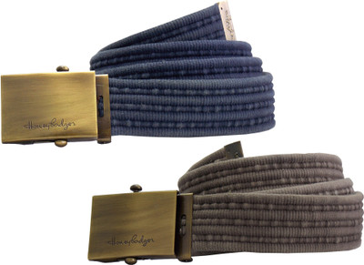 

Honey Badger Men & Women Casual Blue, Grey Canvas Belt, Grey;navy