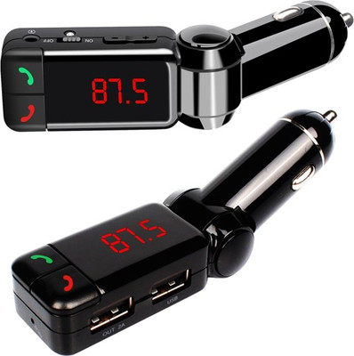 

THE ZEBRA v2.1+EDR Car Bluetooth Device with 3.5mm Connector, FM Player, FM Transmitter, USB Cable(Black)