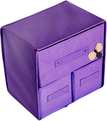 

onmall Onmall New 1 Pcs Folding 3 Drawer Fabric Storage Box Organizer Boxes Drawer Divider(Fabric, Plastic)