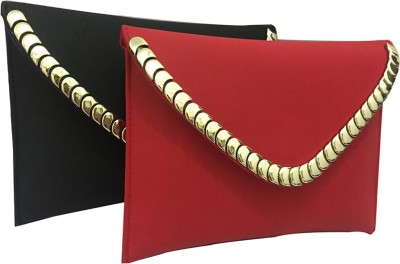 

FashionCops Casual Black, Red Clutch