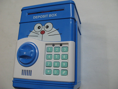 

KT BROTHERS Hut Doremon Electronic Piggy Bank/money locker/ATM Coin Bank Coin Bank(Blue)
