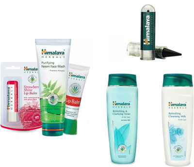 

Himalaya Face Kit (Kajal Lip Balm'S Face Wash, toner, refreshing milk)(Set of 6)