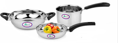 

Airan Airan Stainless Steel Induction Cookware Cookware Set(Steel, 3 - Piece), Silver