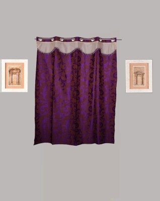 Tidy 150 cm (5 ft) Polyester Window Curtain Single Curtain(Printed, Purple)