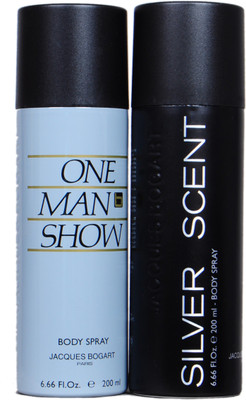 

Jacques Bogart one man show,sliver scent Deodorant Spray - For Men & Women(200 ml, Pack of 2)