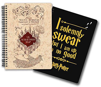 

MC SID RAZZ A5 Notebook(Mcsidrazz Official "Harry Potter" Gift Set/Birthday Gift/Return Gift - Combo Pack Of 2 , Marauder's Map Notebook + I Solemnly Swear Yellow Notebook, Licensed By Warner Bros.USA, Multicolor, Pack of 2)
