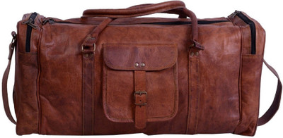 

echo (Expandable) 22”Leather Bag Genuine Vintage Handmade Brown Duffle Bag /Travel Bag use daily. Travel Duffel Bag(Brown)