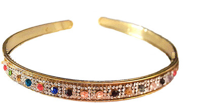 

Rapidsflow Mu,lti-color Stones Head bands For girls Unique Design Head Band(Gold)
