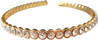 

Rapidsflow Hair Bands With White stones For Baby Girls Head Band(Gold)