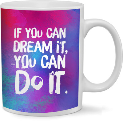 

RAMPOSH Motivational Quotes Printed "You can do it" Coffee, Ceramic Coffee for Gift Ceramic Mug(350 ml), Multicolor